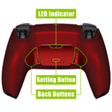 eXtremeRate Scarlet Red Back Paddles Remappable Rise Remap Kit for PS5 Controller, Upgrade Board & Redesigned Back Shell & Back Buttons Attachment for PS5 Controller - Controller NOT Included - XPFP3003G2