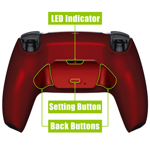 eXtremeRate Scarlet Red Back Paddles Remappable Rise Remap Kit for PS5 Controller, Upgrade Board & Redesigned Back Shell & Back Buttons Attachment for PS5 Controller - Controller NOT Included - XPFP3003G2