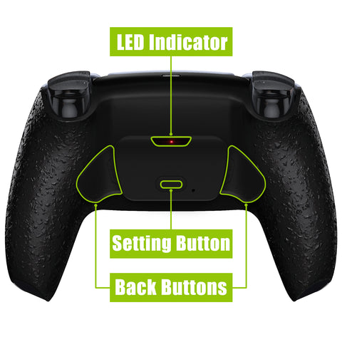 eXtremeRate Textured Black Back Paddles Remappable Rise Remap Kit for PS5 Controller, Upgrade Board & Redesigned Back Shell & Back Buttons Attachment for PS5 Controller - Controller NOT Included - XPFP3040G2