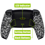 eXtremeRate Textured White Back Paddles Remappable Rise 2.0 Remap Kit for PS5 Controller BDM-010/020, Upgrade Board & Redesigned Back Shell & Back Buttons Attachment for PS5 Controller - Controller NOT Included - XPFP3041G2