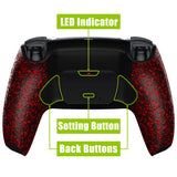 eXtremeRate Textured Red Back Paddles Remappable Rise Remap Kit for PS5 Controller, Upgrade Board & Redesigned Back Shell & Back Buttons Attachment for PS5 Controller - Controller NOT Included - XPFP3042G2