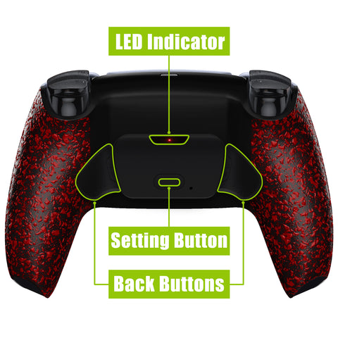 eXtremeRate Textured Red Back Paddles Remappable Rise Remap Kit for PS5 Controller, Upgrade Board & Redesigned Back Shell & Back Buttons Attachment for PS5 Controller - Controller NOT Included - XPFP3042G2