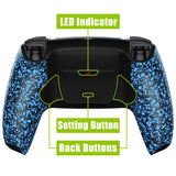 eXtremeRate Textured Blue Back Paddles Remappable Rise 2.0 Remap Kit for PS5 Controller BDM-010/020, Upgrade Board & Redesigned Back Shell & Back Buttons Attachment for PS5 Controller - Controller NOT Included - XPFP3043G2