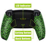 eXtremeRate Textured Green Back Paddles Remappable Rise 2.0 Remap Kit for PS5 Controller BDM-010/020, Upgrade Board & Redesigned Back Shell & Back Buttons Attachment for PS5 Controller - Controller NOT Included - XPFP3044G2