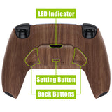eXtremeRate Wood Grain Back Paddles Remappable Rise 2.0 Remap Kit for PS5 Controller BDM-010/020, Upgrade Board & Redesigned Back Shell & Back Buttons Attachment for PS5 Controller - Controller NOT Included - XPFS2001G2