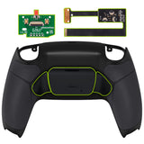 eXtremeRate Black Rubberized Grip  Back Paddles Remappable Rise Remap Kit for PS5 Controller, Upgrade Board & Redesigned Back Shell & Back Buttons Attachment for PS5 Controller - Controller NOT Included - XPFU6001