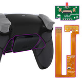 eXtremeRate Black Rubberized Grip Remappable RISE Remap Kit for PS5 Controller BDM-030, Upgrade Board & Redesigned Black Back Shell & Back Buttons for PS5 Controller - Controller NOT Included - XPFU6001G3