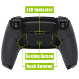 eXtremeRate Black Rubberized Grip Remappable RISE Remap Kit for PS5 Controller BDM-030, Upgrade Board & Redesigned Black Back Shell & Back Buttons for PS5 Controller - Controller NOT Included - XPFU6001G3