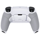 eXtremeRate Gray Rubberized Grip Remappable RISE Remap Kit for PS5 Controller BDM-030/040,, Upgrade Board & Redesigned White Back Shell & White Back Buttons for PS5 Controller - Controller NOT Included - XPFU6002G3