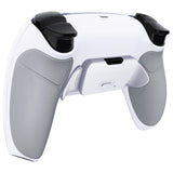 eXtremeRate Gray Rubberized Grip Remappable RISE Remap Kit for PS5 Controller BDM-030/040,, Upgrade Board & Redesigned White Back Shell & White Back Buttons for PS5 Controller - Controller NOT Included - XPFU6002G3