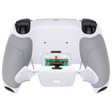 eXtremeRate Gray Rubberized Grip Remappable RISE Remap Kit for PS5 Controller BDM-030/040,, Upgrade Board & Redesigned White Back Shell & White Back Buttons for PS5 Controller - Controller NOT Included - XPFU6002G3