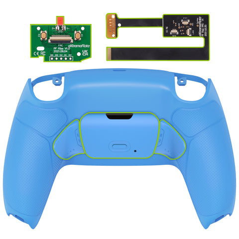 eXtremeRate Starlight Blue Grip Back Paddles Remappable Rise 2.0 Remap Kit for PS5 Controller, Upgrade Board & Redesigned Back Shell & Back Buttons Attachment for PS5 Controller - Controller NOT Included - XPFU6006