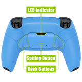 eXtremeRate Starlight Blue Rubberized Grip Remappable RISE Remap Kit for PS5 Controller BDM-030/040, Upgrade Board & Redesigned Starlight Blue Back Shell & Back Buttons for PS5 Controller - Controller NOT Included - XPFU6006G3