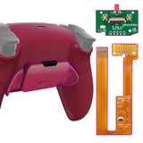 eXtremeRate Cosmic Red Rubberized Grip Remappable RISE Remap Kit for PS5 Controller BDM-030/040,, Upgrade Board & Redesigned Cosmic Red Back Shell & Back Buttons for PS5 Controller - Controller NOT Included - XPFU6008G3
