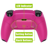 eXtremeRate Nova Pink Rubberized Grip remappable RISE Remap Kit for PS5 Controller BDM-030/040,, Upgrade Board & Redesigned Nova Pink Back Shell & Back Buttons for PS5 Controller - Controller NOT Included - XPFU6009G3