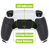 eXtremeRate Remappable Rise 2.0 Remap Kit for PS5 Controller BDM-010/020 - Rubberized Black Grip with Black Back Paddles - XPFU6010