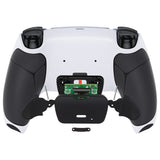 eXtremeRate Rubberized White Black- Black Grip Back Paddles Remappable Rise 2.0 Remap Kit for ps5 Controller, Upgrade Board & Redesigned Back Shell & Back Buttons Attachment for ps5 Controller - Controller NOT Included - XPFU6010