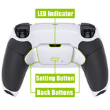 eXtremeRate Rubberized White Black- White Grip Back Paddles Remappable Rise 2.0 Remap Kit for ps5 Controller, Upgrade Board & Redesigned Back Shell & Back Buttons Attachment for ps5 Controller - Controller NOT Included - XPFU6011