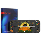 PlayVital ZealProtect Soft Protective Case for Nintendo Switch OLED, Flexible Protector Joycon Grip Cover for Nintendo Switch OLED with Thumb Grip Caps & ABXY Direction Button Caps - Moon Night Halloween - XSOYV6022