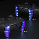 PlayVital DUNE 2 Pairs Trigger Stop Shoulder Buttons Extension Kit for ps5 Controller, Stopper Bumper Trigger Extenders Game Improvement Adjusters for ps5 Controller - Chameleon Purple Blue - YCPFP001