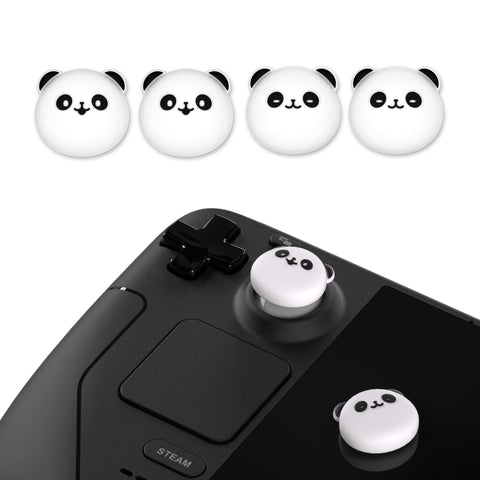 PlayVital Thumb Grip Caps for Steam Deck, Silicone Thumbsticks Grips Joystick Caps for Steam Deck - Chubby Panda - YFSDM008