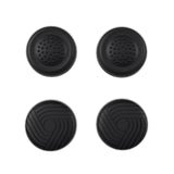 PlayVital Black Thumb Grip Caps for Steam Deck, Silicone Thumbsticks Grips Joystick Caps for Steam Deck - Samurai & Guardian Edition - YFSDM010