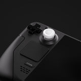 PlayVital White Thumb Grip Caps for Steam Deck LCD, Silicone Thumbsticks Grips Joystick Caps for Steam Deck OLED - Samurai & Guardian Edition - YFSDM014