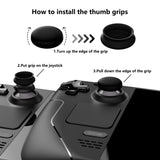 PlayVital White Thumb Grip Caps for Steam Deck LCD, Silicone Thumbsticks Grips Joystick Caps for Steam Deck OLED - Diamond Grain & Crack Bomb Design - YFSDM015