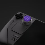 PlayVital Purple Thumb Grip Caps for Steam Deck LCD, Silicone Thumbsticks Grips Joystick Caps for Steam Deck OLED - Diamond Grain & Crack Bomb Design - YFSDM016