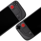 PlayVital Passion Red Thumb Grip Caps for Steam Deck, Silicone Thumbsticks Grips Joystick Caps for Steam Deck - Diamond Grain & Crack Bomb Design - YFSDM017