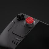PlayVital Passion Red Thumb Grip Caps for Steam Deck, Silicone Thumbsticks Grips Joystick Caps for Steam Deck - Diamond Grain & Crack Bomb Design - YFSDM017