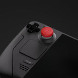 PlayVital Thumb Grip Caps for Steam Deck LCD, for PS Portal Remote Player Silicone Thumbsticks Grips Joystick Caps for Steam Deck OLED - Raised Dots & Studded Design - Passion Red - YFSDM019