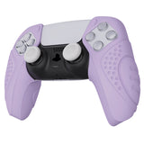 PlayVital Guardian Edition Mauve Purple Ergonomic Soft Controller Silicone Case Grips for PS5, Rubber Protector Skins with Thumbstick Caps for PS5 Controller – Compatible with Charging Station - YHPF017