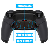 eXtremeRate Rubberized Black Remappable Real Metal Buttons (RMB) Version RISE4 Remap Kit for PS5 Controller BDM 010 & BDM 020, Upgrade Board & Redesigned Back Shell & 4 Back Buttons for PS5 Controller - YPFJ7001