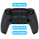 eXtremeRate Black Real Metal Buttons (RMB) Version RISE4 Remap Kit for PS5 Controller BDM-030/040 with Black Rubberized Grip Black Redesigned Back Shell, Upgrade Board & 4 Back Buttons for PS5 Controller - YPFJ7001G3