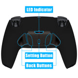 eXtremeRate Black Remappable Real Metal Buttons (RMB) Version RISE4 Remap Kit for PS5 Controller BDM-030, Upgrade Board & Redesigned Back Shell & 4 Back Buttons for PS5 Controller - YPFJ7005G3