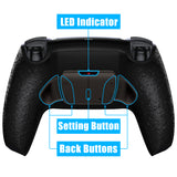eXtremeRate Textured Black Remappable Real Metal Buttons (RMB) Version RISE4 Remap Kit for PS5 Controller BDM-030, Upgrade Board & Redesigned Back Shell & 4 Back Buttons for PS5 Controller - YPFJ7006G3