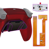 eXtremeRate Black Real Metal Buttons (RMB) Version RISE4 Remap Kit for PS5 Controller BDM-030 with Scarlet Red Redesigned Back Shell, Upgrade Board & 4 Back Buttons for PS5 Controller - YPFJ7007G3
