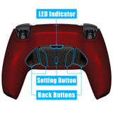 eXtremeRate Black Real Metal Buttons (RMB) Version RISE4 Remap Kit for PS5 Controller BDM-030 with Scarlet Red Redesigned Back Shell, Upgrade Board & 4 Back Buttons for PS5 Controller - YPFJ7007G3