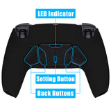 eXtremeRate Black Remappable RISE4 Remap Kit for PS5 Controller BDM 010 & BDM 020, Upgrade Board & Redesigned Back Shell & 4 Back Buttons for PS5 Controller - Controller NOT Included - YPFP3001