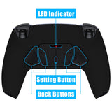 eXtremeRate Black Remappable RISE4 Remap Kit for PS5 Controller BDM-030, Upgrade Board & Redesigned Back Shell & 4 Back Buttons for PS5 Controller - Controller NOT Included - YPFP3001G3