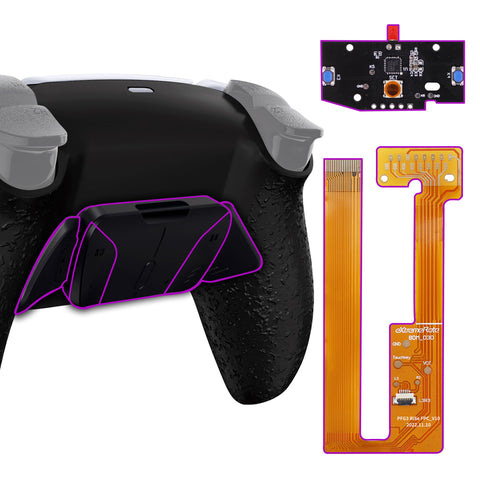 eXtremeRate Textured Black Remappable RISE4 Remap Kit for PS5 Controller BDM-030, Upgrade Board & Redesigned Back Shell & 4 Back Buttons for PS5 Controller - Controller NOT Included - YPFP3002G3