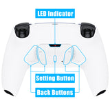 eXtremeRate White Remappable RISE4 Remap Kit for PS5 Controller BDM 010 & BDM 020, Upgrade Board & Redesigned Back Shell & 4 Back Buttons for PS5 Controller - Controller NOT Included - YPFP3006