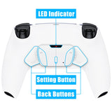 eXtremeRate White Black Remappable RISE4 Remap Kit for PS5 Controller BDM-030/040, Upgrade Board & Redesigned Back Shell & 4 Back Buttons for PS5 Controller - Controller NOT Included - YPFP3006G3