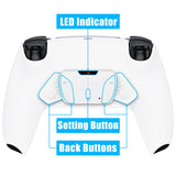 eXtremeRate White Black Remappable RISE4 Remap Kit for PS5 Controller BDM-030, Upgrade Board & Redesigned Back Shell & 4 Back Buttons for PS5 Controller - Controller NOT Included - YPFP3006G3
