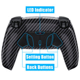 eXtremeRate Graphite Carbon Fiber Pattern Remappable RISE4 Remap Kit for PS5 Controller BDM-030/040, Upgrade Board & Redesigned Back Shell & 4 Back Buttons for PS5 Controller - Controller NOT Included - YPFS2002G3