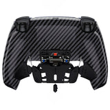eXtremeRate Graphite Carbon Fiber Pattern Remappable RISE4 Remap Kit for PS5 Controller BDM-030/040, Upgrade Board & Redesigned Back Shell & 4 Back Buttons for PS5 Controller - Controller NOT Included - YPFS2002G3