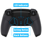 eXtremeRate Black Rubberized Grip Remappable RISE 4.0 Remap Kit for PS5 Controller BDM 010 & BDM 020, Upgrade Board & Redesigned Back Shell & 4 Back Buttons for PS5 Controller - Controller NOT Included - YPFU6001
