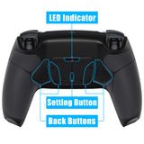 eXtremeRate Black Rubberized Grip Remappable RISE4 Remap Kit for PS5 Controller BDM-030/040, Upgrade Board & Redesigned Black Back Shell & 4 Back Buttons for PS5 Controller - Controller NOT Included - YPFU6001G3