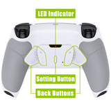 eXtremeRate White Rubberized Grip Remappable RISE4 Remap Kit for PS5 Controller BDM 010 & BDM 020, Upgrade Board & Redesigned Back Shell & 4 Back Buttons for PS5 Controller - Controller NOT Included - YPFU6002
